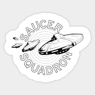 Saucer Squadron B&W Sticker